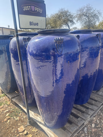 Blue Tall Jar w/Handles