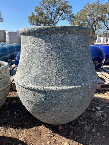 Snow Green Ribbed and Lipped Planter