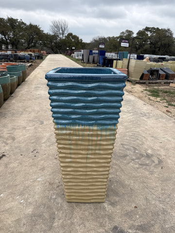Tapered Square Rippled Planter
