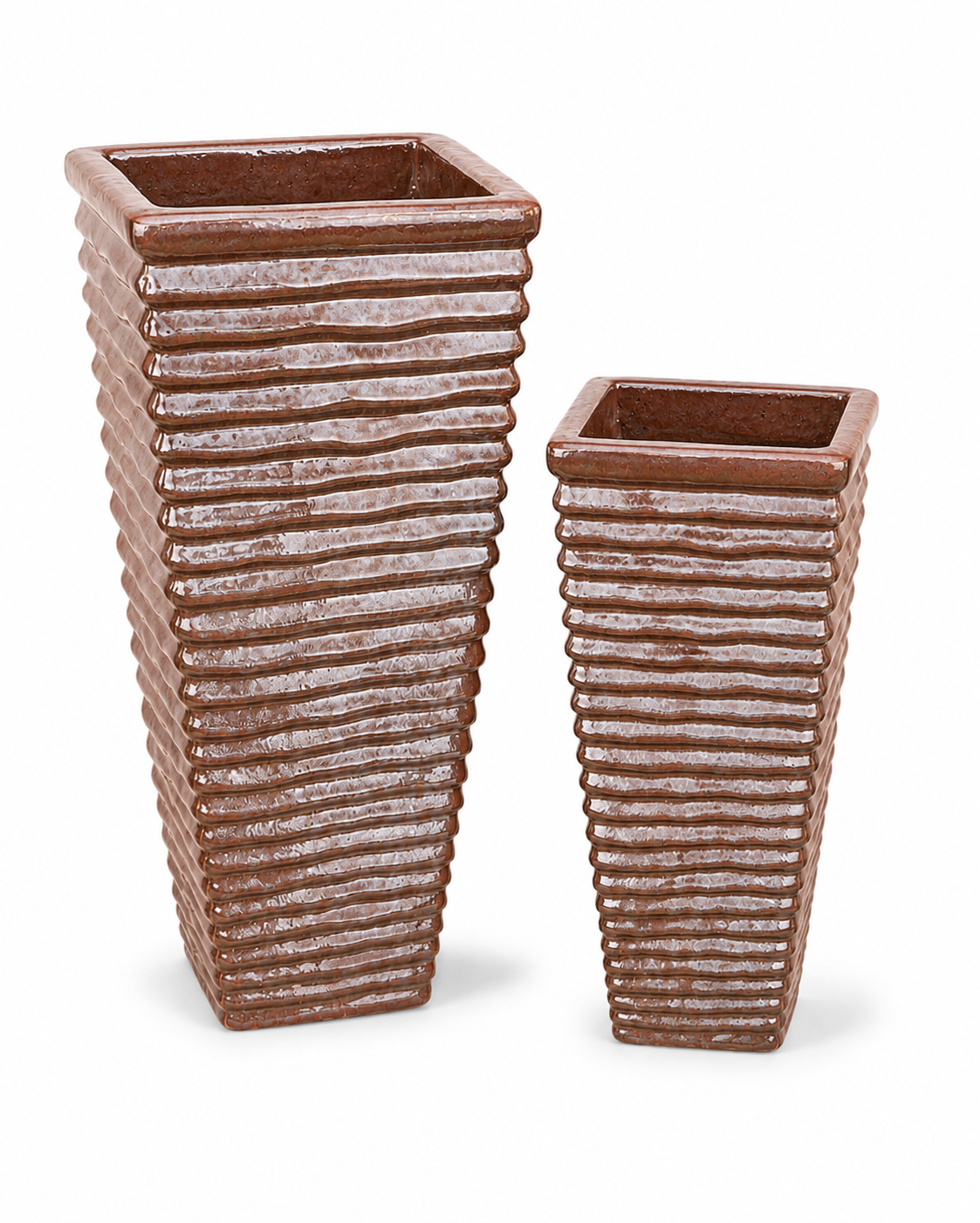 square plant pots outdoor Tall Square Waves Planter