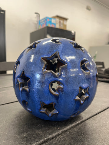 Light Blue Sphere with Moon and Stars