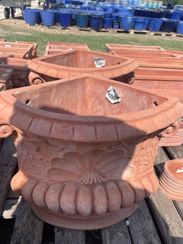 Italian Adorned Angle Wall Vase 15"