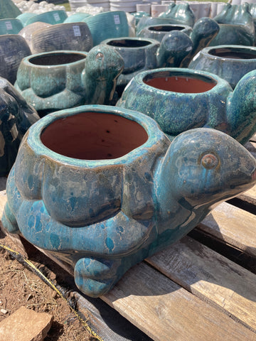 Falling Green Turtle Planter