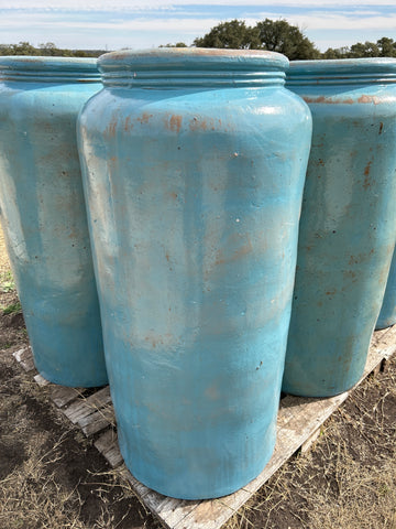 Rustic Light Blue Milk Can Planter