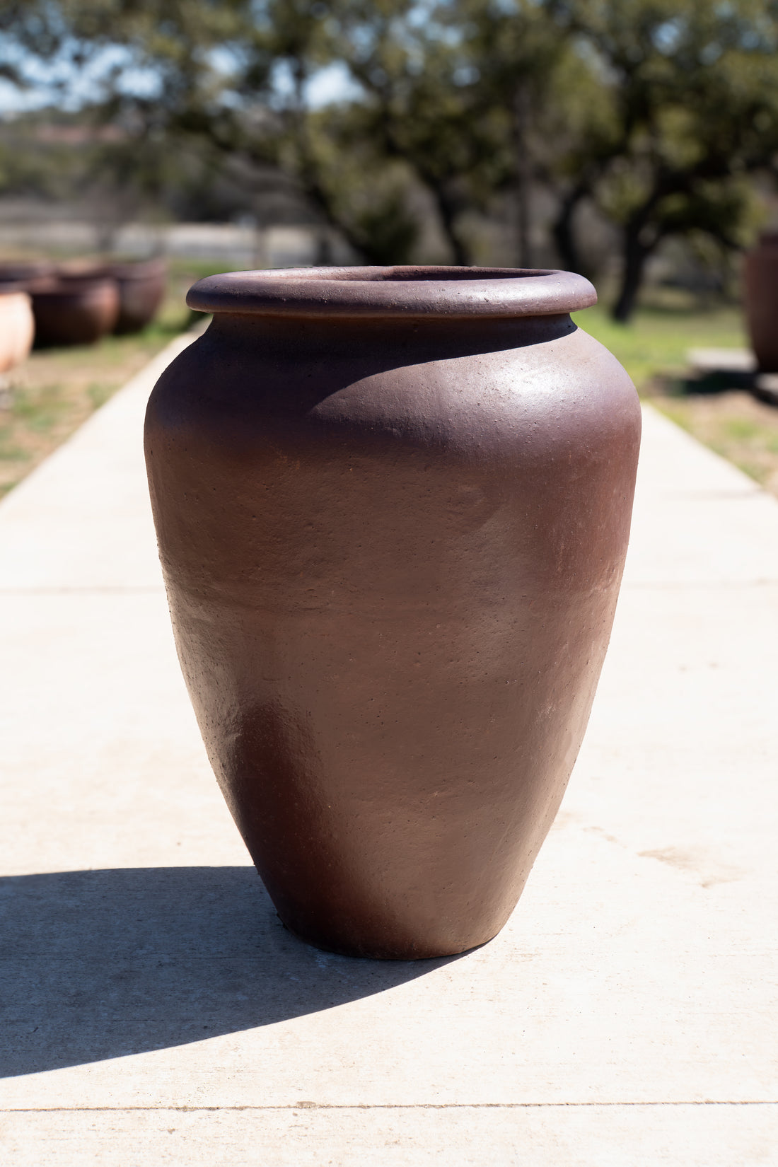 Black Clay Round Smooth Planter