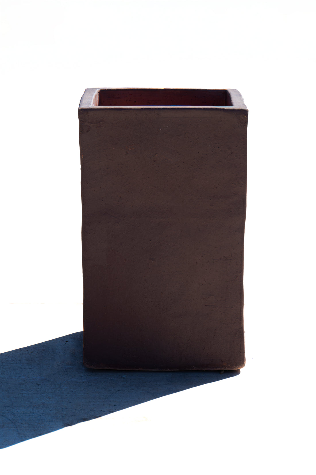 Black Clay Tall Square Planter