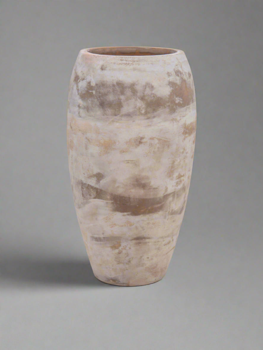 Antique Grey Terracotta Tall Smooth Vase