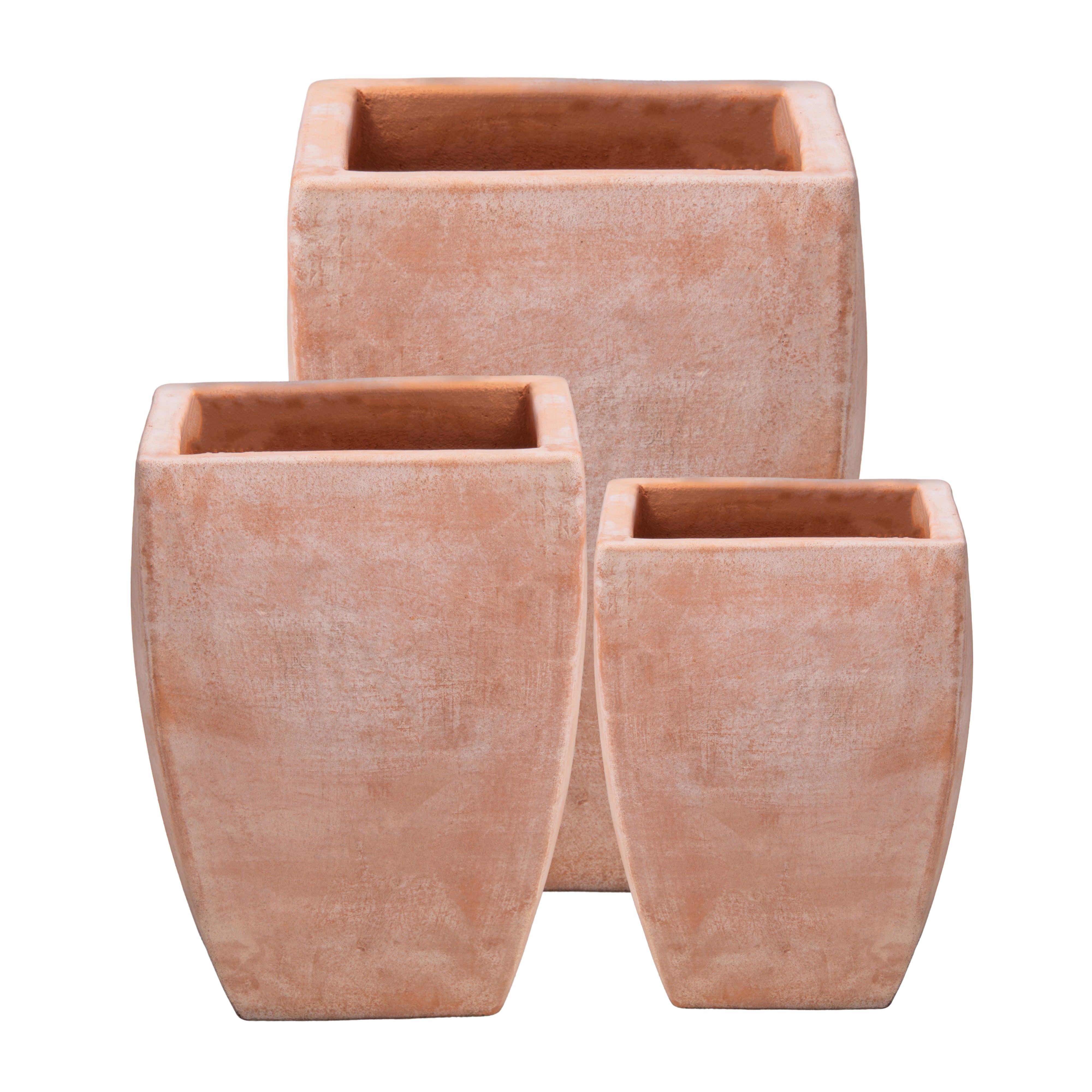 large ceramic terracotta plant pots Terracotta Square Bowed Planter