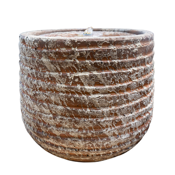 Snow Brown Ribbed Stump Fountain
