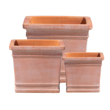 Terracotta Trimmed Cube Planter