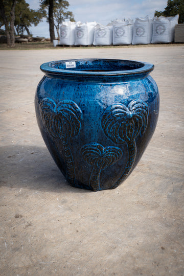 Aqua Blue Ventana Palm Planter