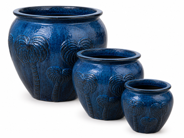 Aqua Blue Ventana Palm Planter