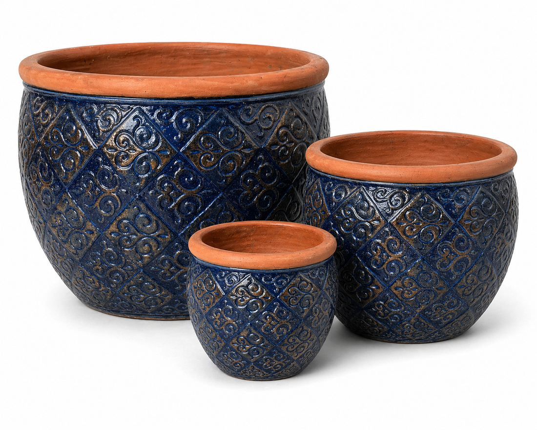 Rustic Round Lipped Planter