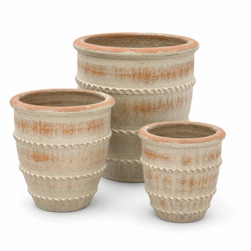 Rustic White Banded Planter