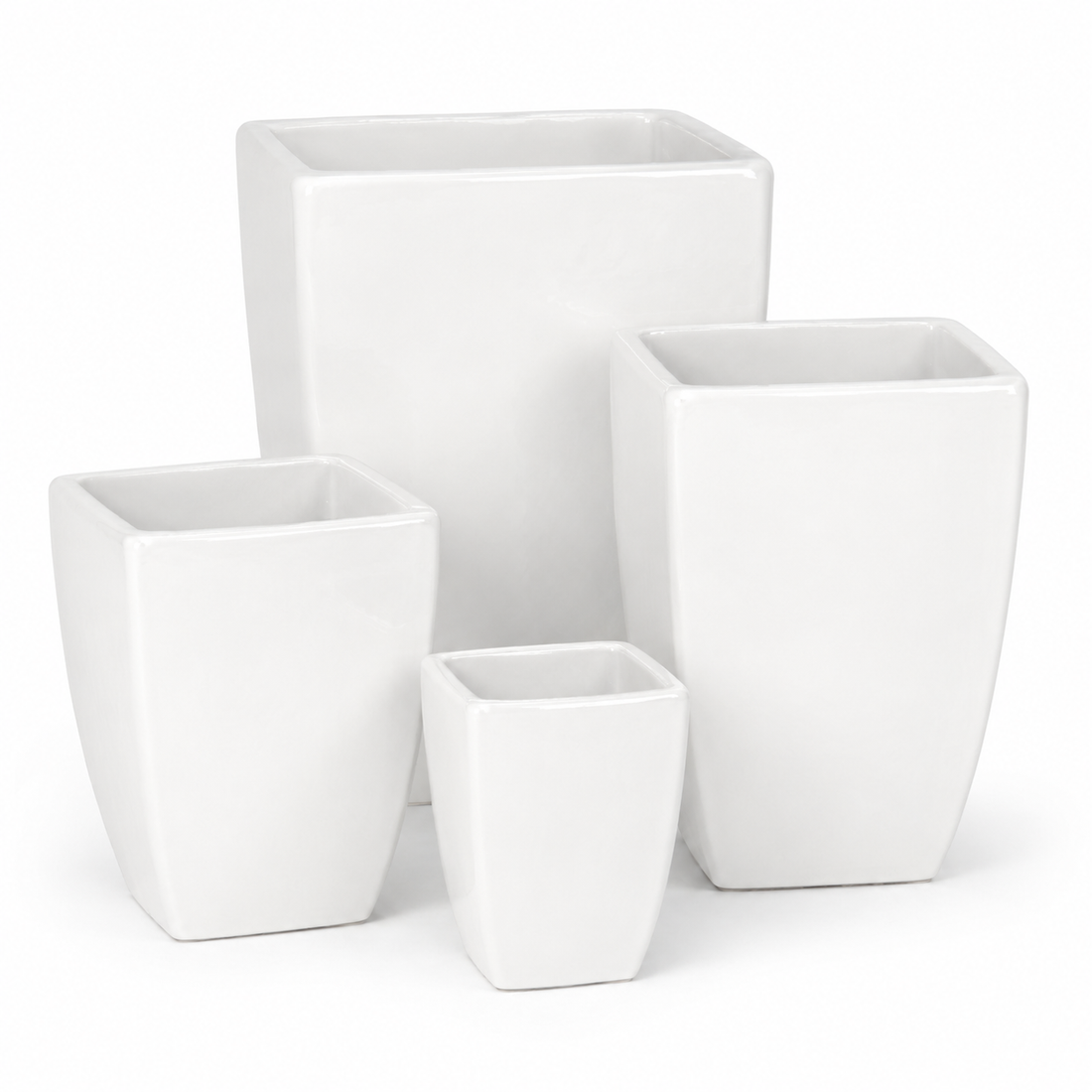 Smooth Bowed Square Planter
