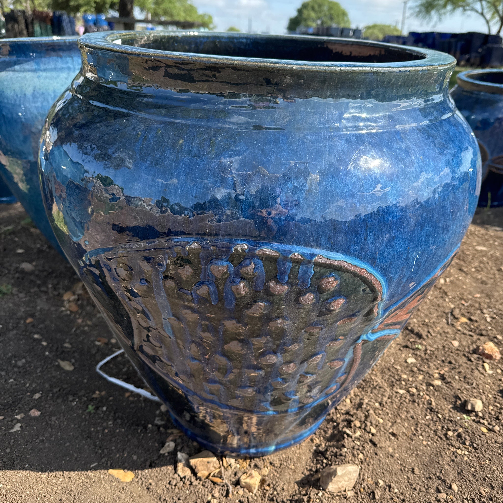 Aqua Blue Big Fish Planter