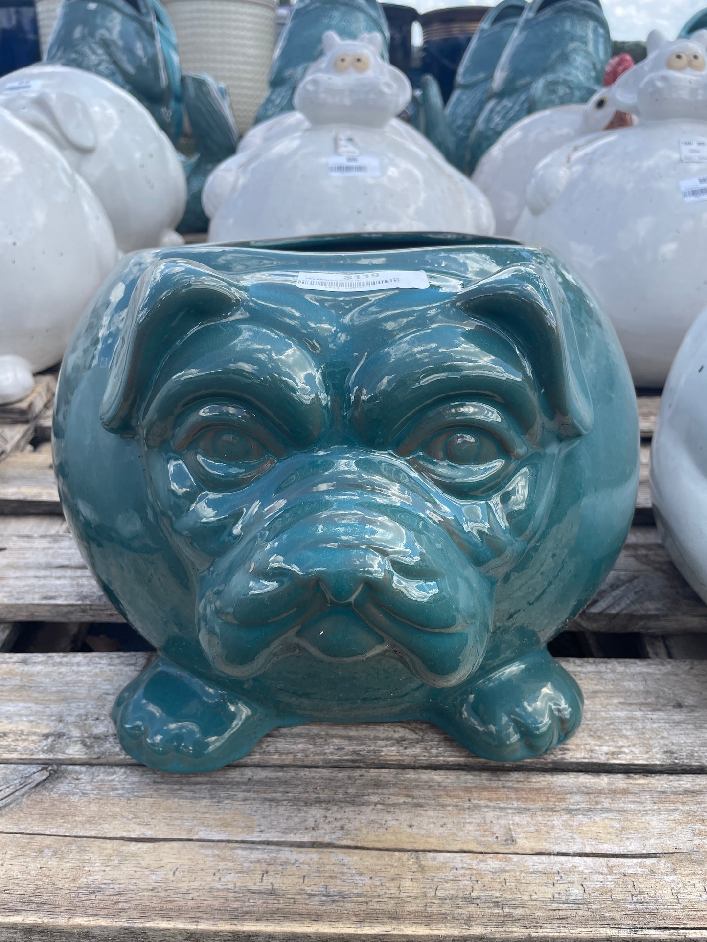 Ultra Marine Pug Planter 10"