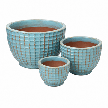Round Dimpled Planter w Base