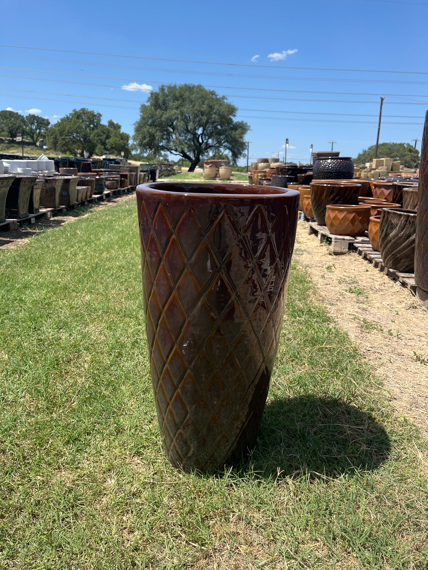 Eggplant Large Diamond Planter 36"