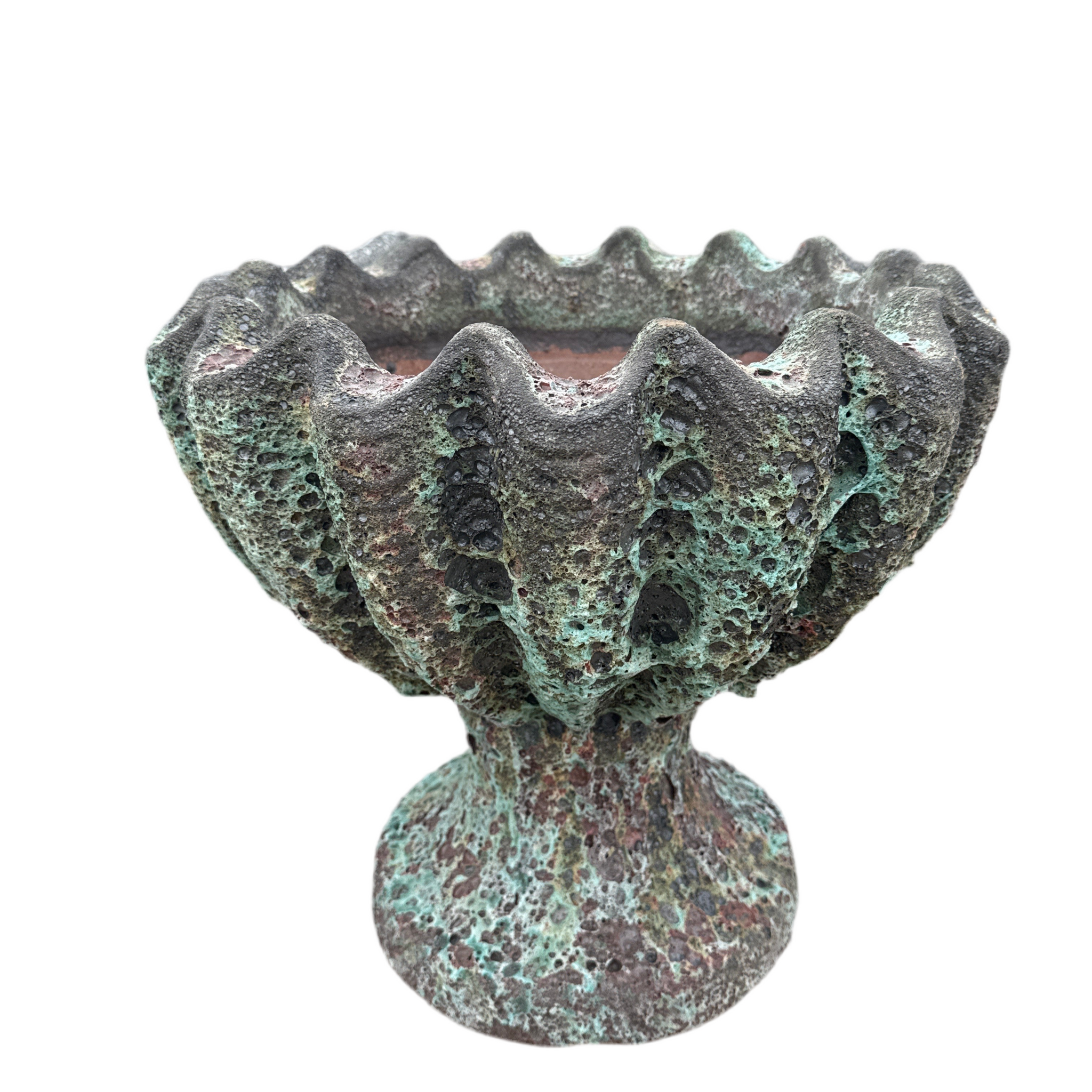 Midnight Green Clam Pedestal