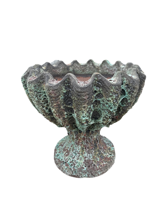 Midnight Green Clam Pedestal