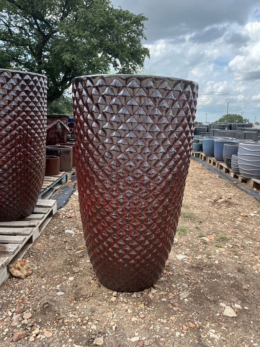 Red Large Diamond Prism Planter 39"