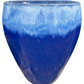 Falling Blue on Light Blue Bowed Smooth Planter 24"