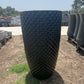 Glossy Black Diamond Prism Planter 33"