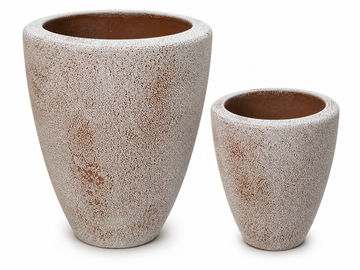 Pebbled White Inward Opening Planter