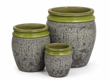 Avocado over Bubbled Avocado Double Lipped Planter