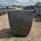 Matte Black Smooth Bowed Square Planter 24"