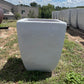 White Smooth Bowed Square Planter 15"