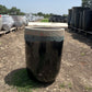 Volcanic Glossy Black Tall Round Planter 18"