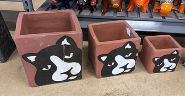 Glazed Cat Terracotta Cube
