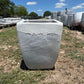 Sandy White Smooth Bowed Square Planter 24"