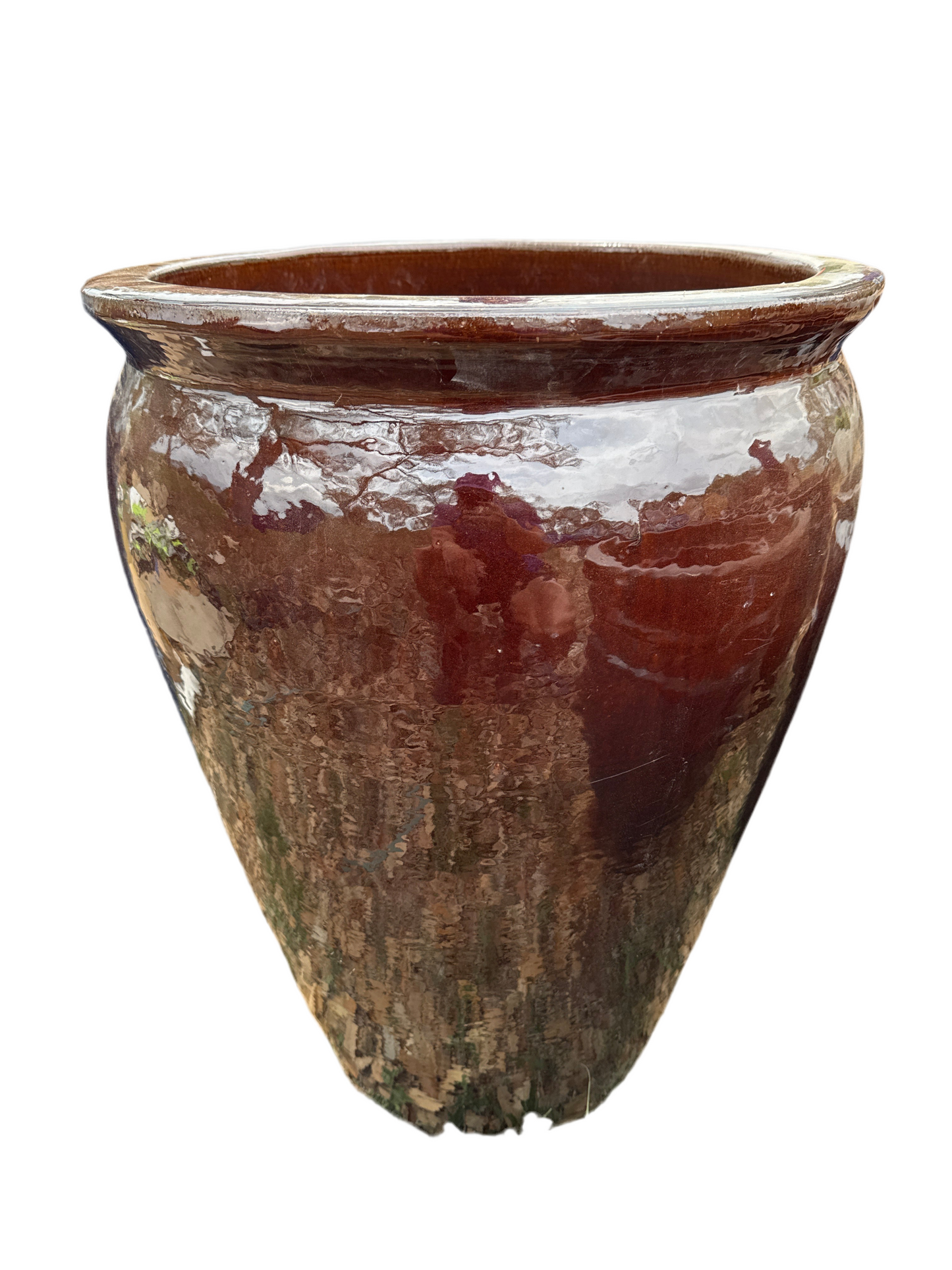 Spotted Brown Tapered w/Rim Planter