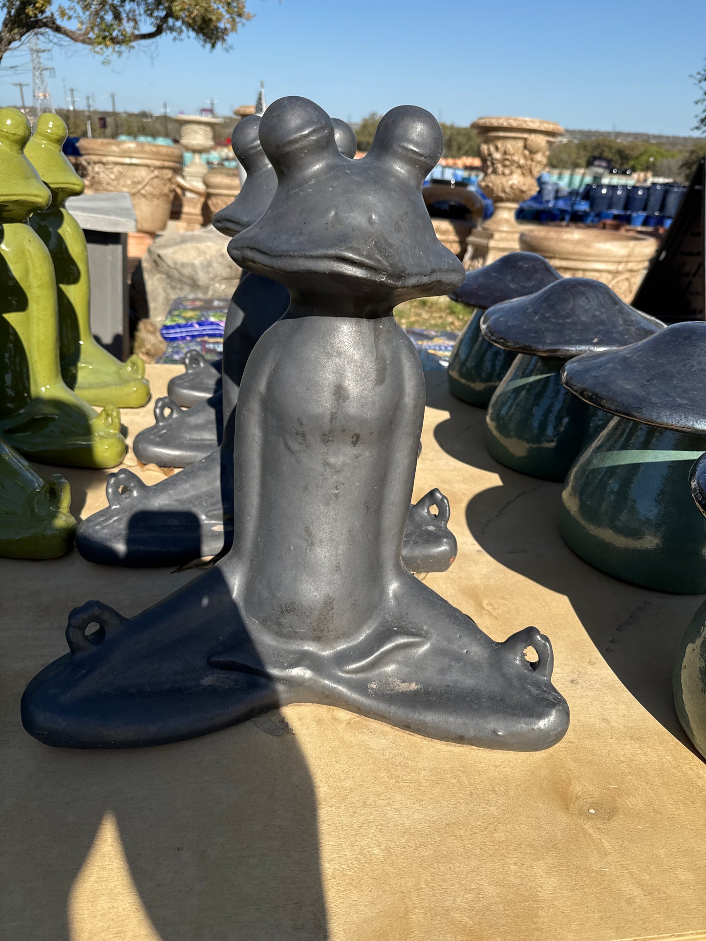 Matte Black XL Yoga Frog