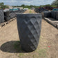 Matte Black Tall Round Quilted Planter 36"