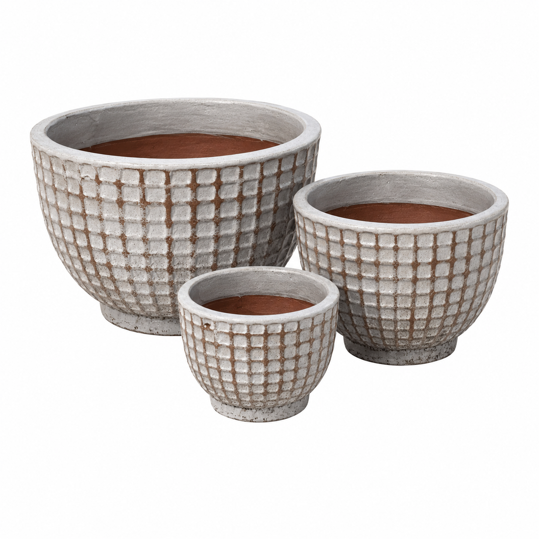 Round Dimpled Planter w Base
