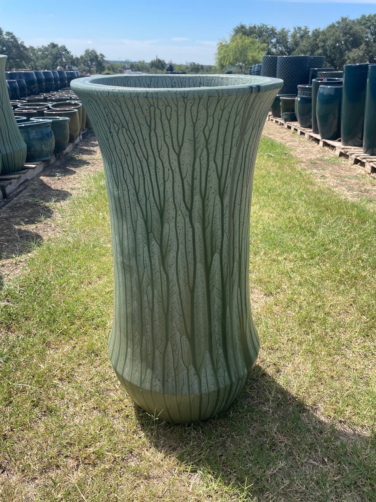 Green BB Root Tall Midas Planter 38"