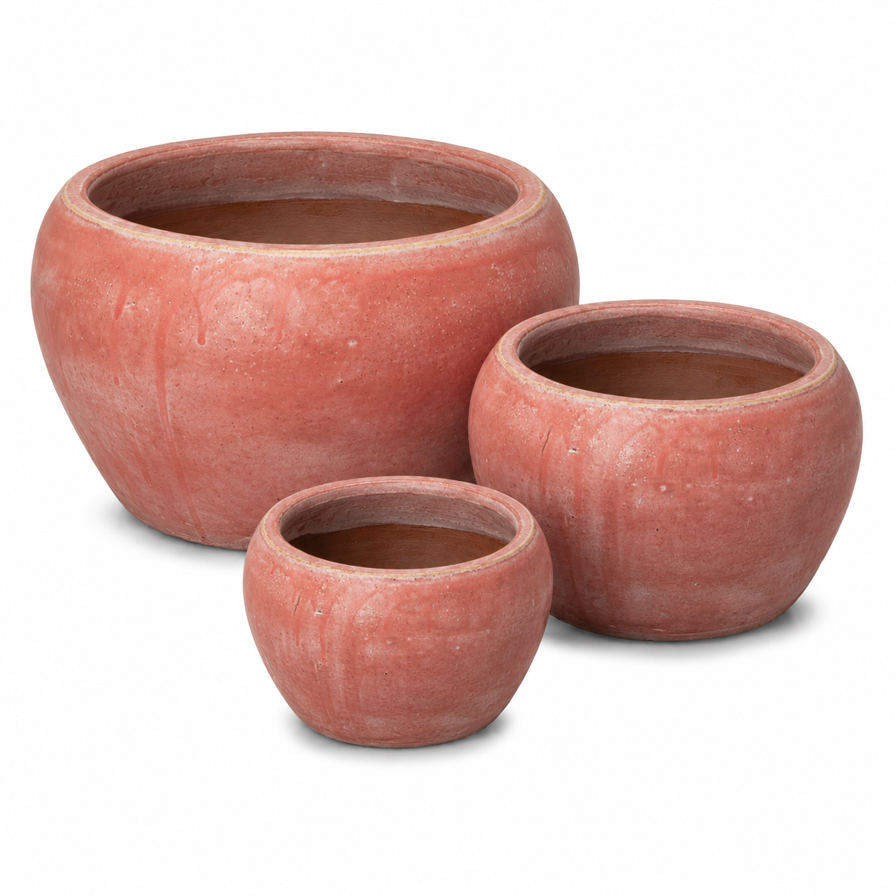 red pot planter Concaved Planter