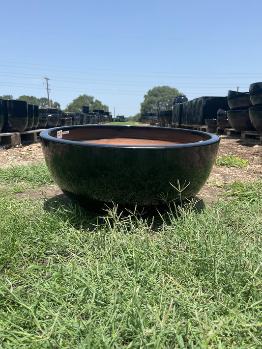 Glossy Black Low Bowls 13"