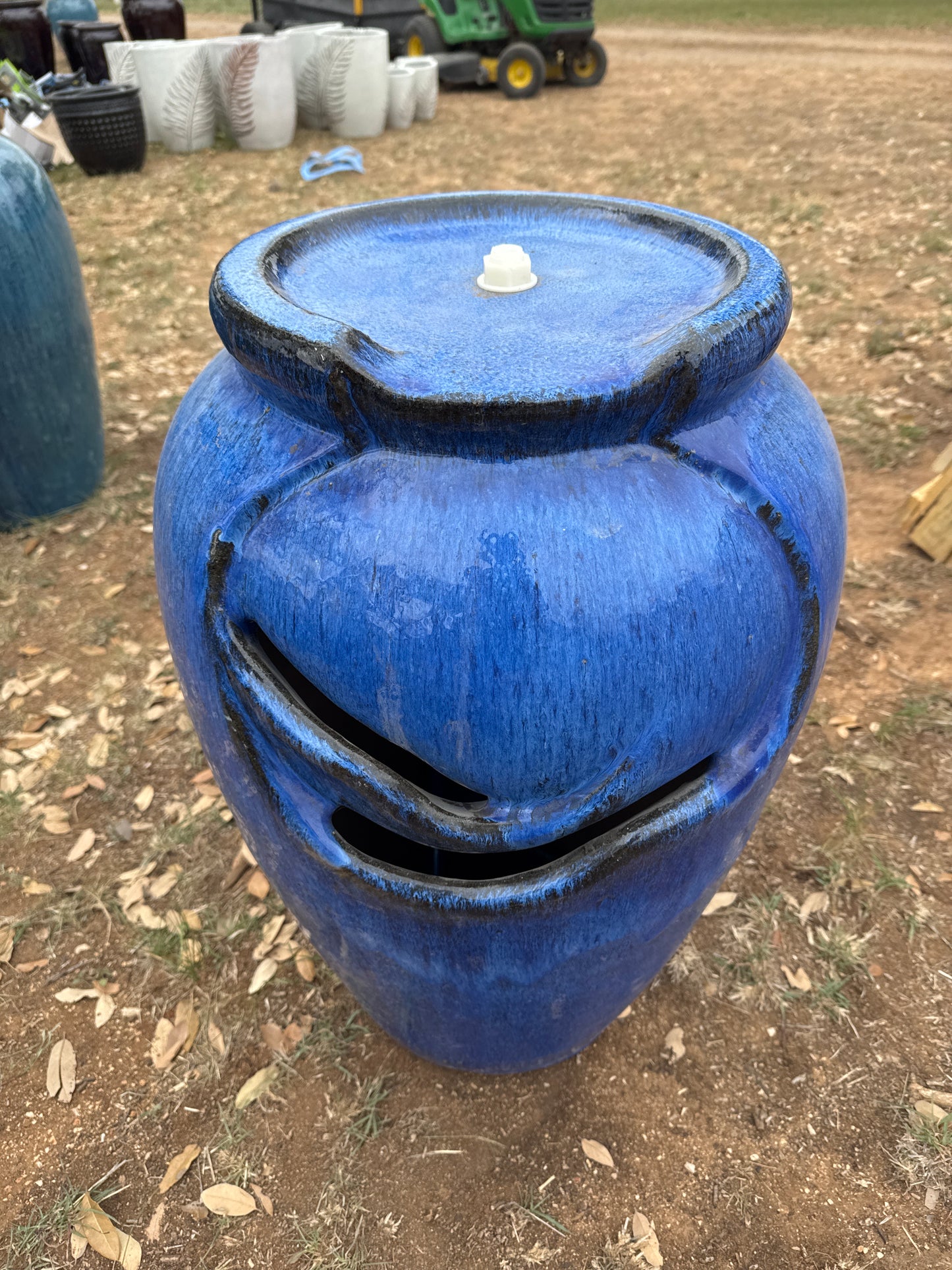Running Blue  Tea Garden Fountain B