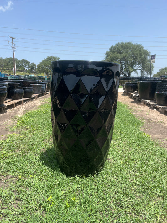 Tall Round Quilted Planter 27"