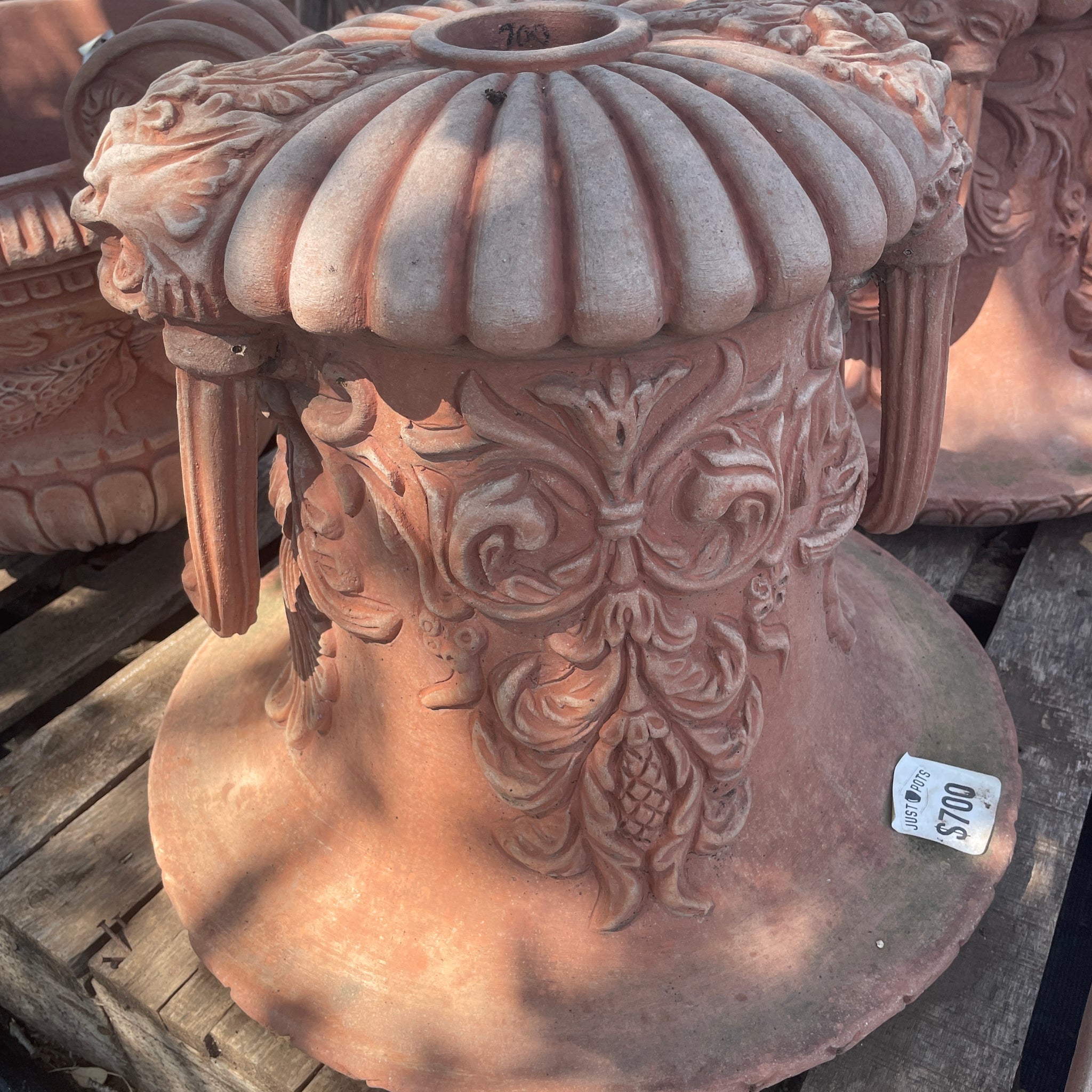 Italian Lucca Pillar Vase 20"