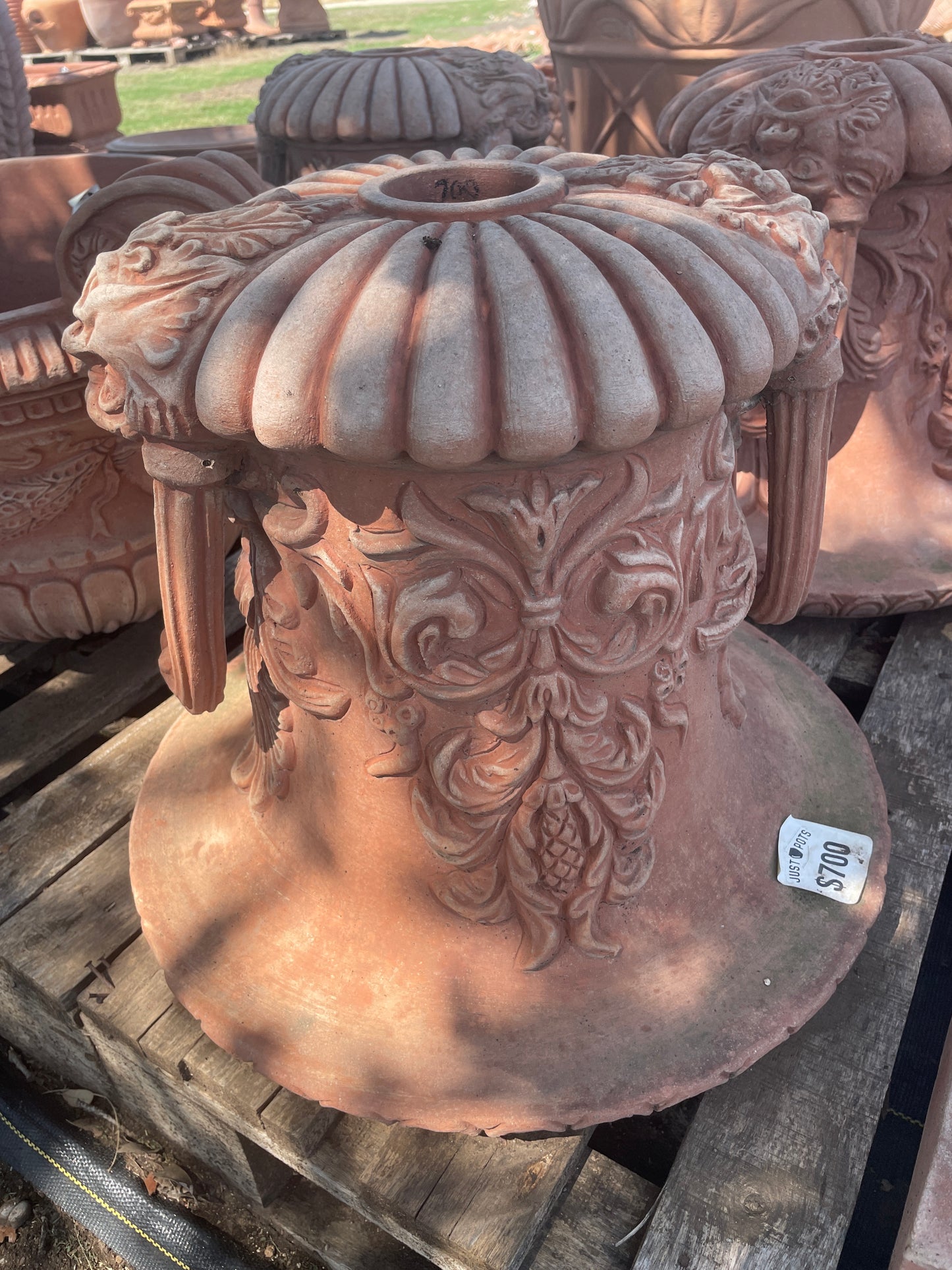 Italian Lucca Pillar Vase 20"