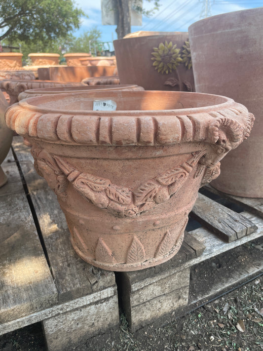 Italian Jar w Ram Heads 11"