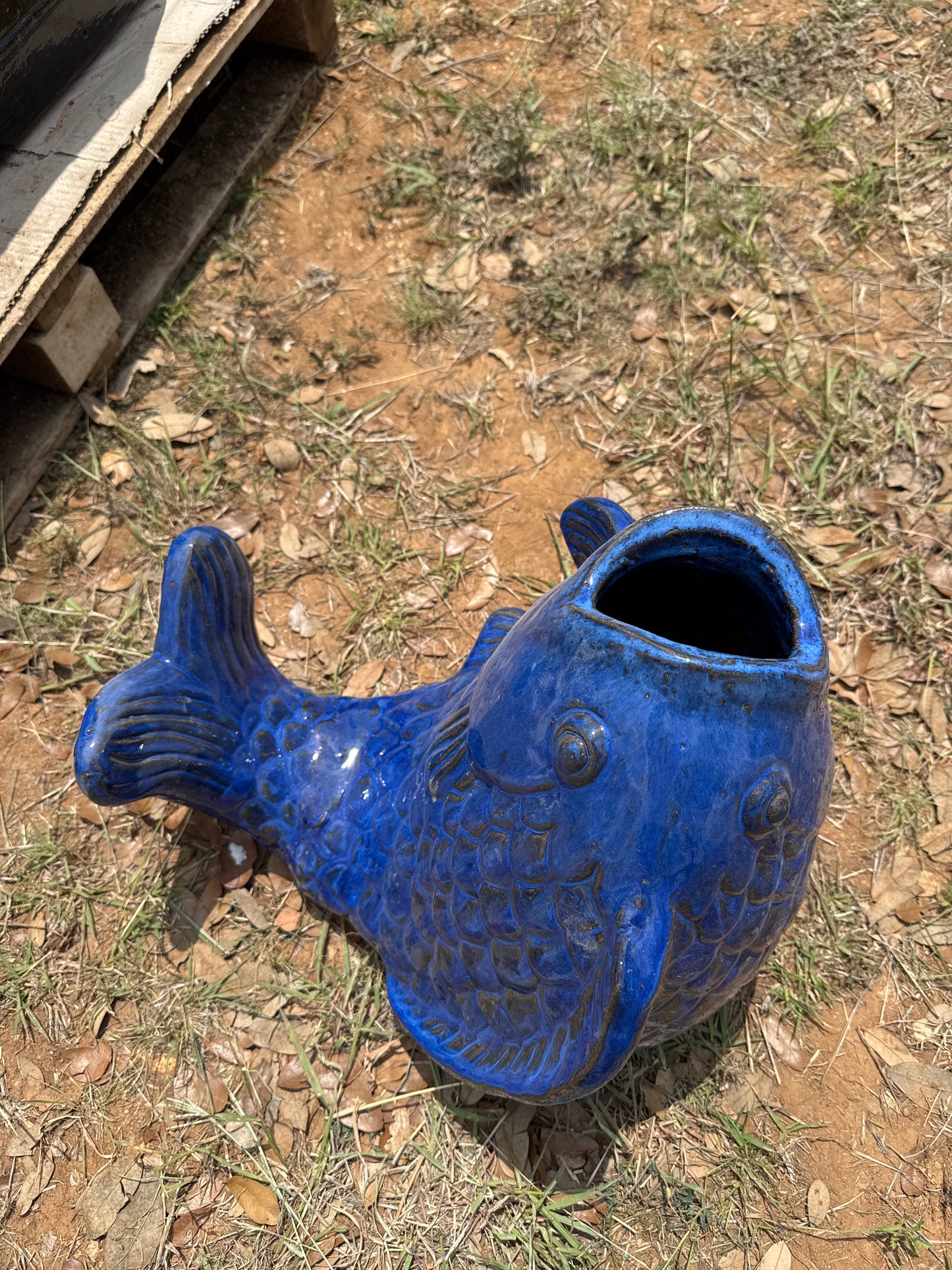 Blue Fish Planter