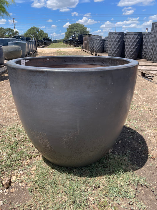 Matte Black Lipless Round Planter 23"