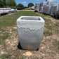 Sandy White Smooth Bowed Square Planter 19"